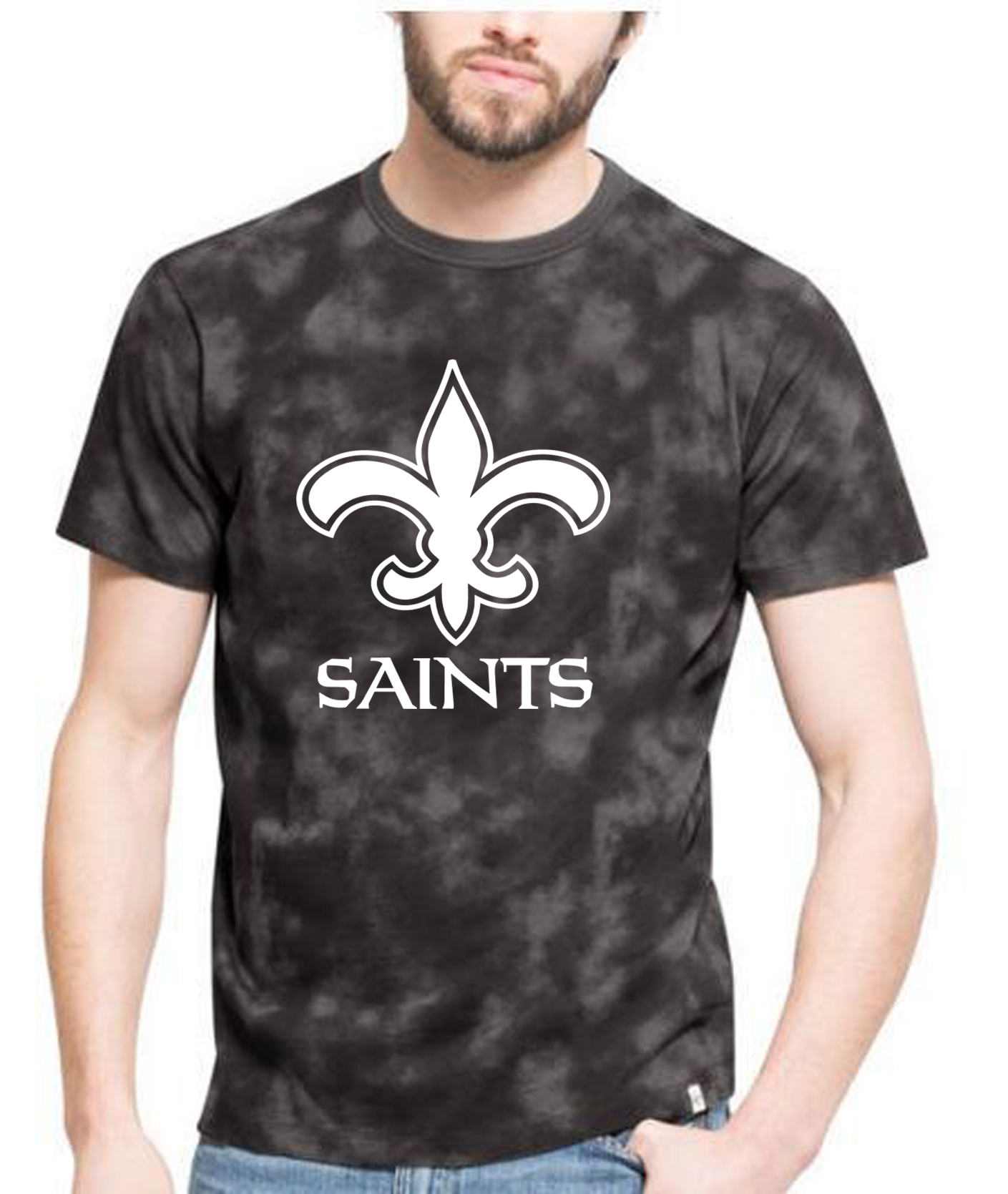 Saints Team Logo Black Camo Men's T Shirt