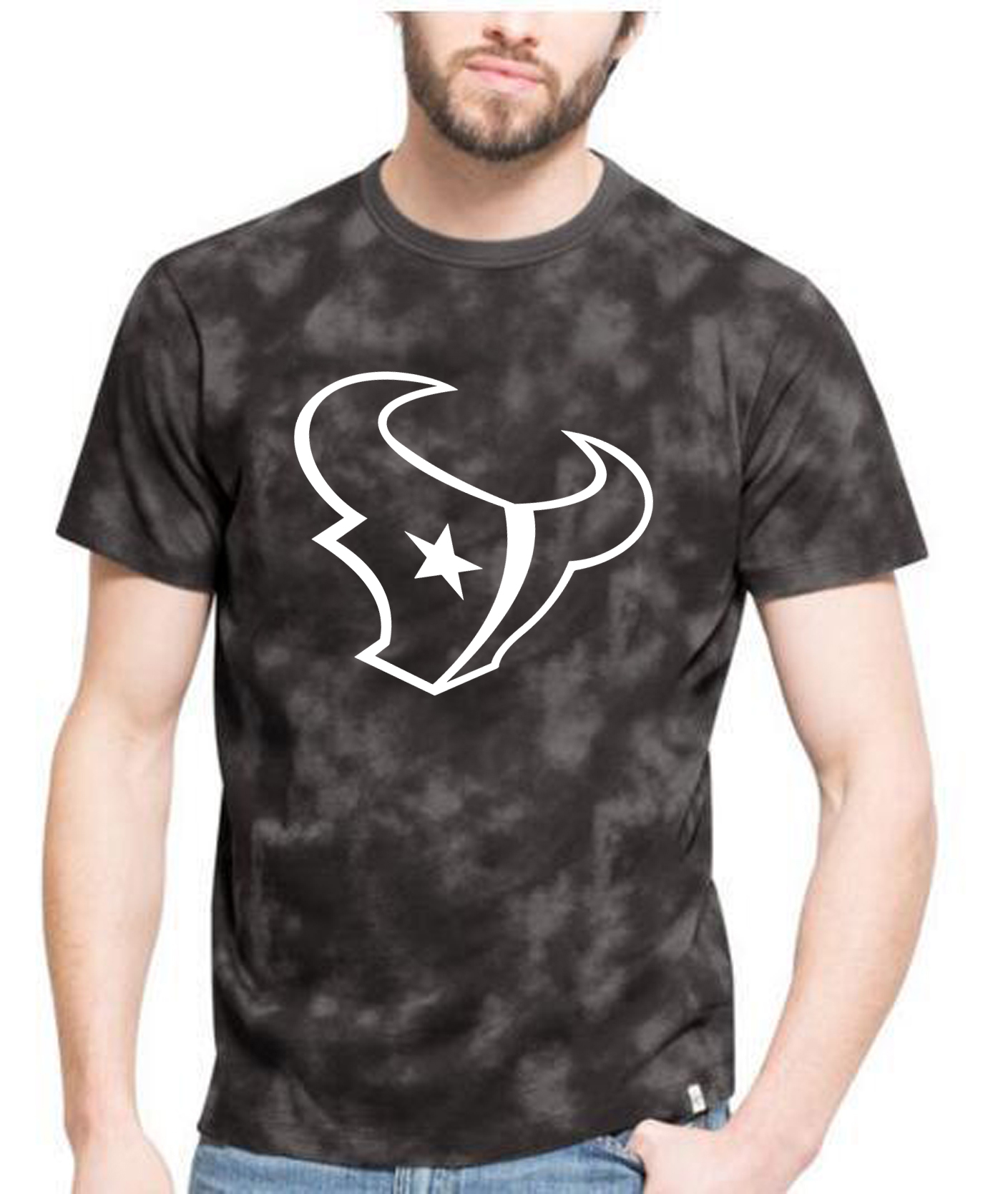Texans Team Logo Black Camo Men's T Shirt