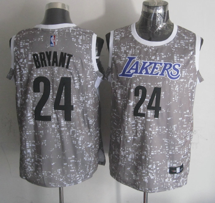 Lakers 24 Kobe Bryant Gray City Luminous Jersey