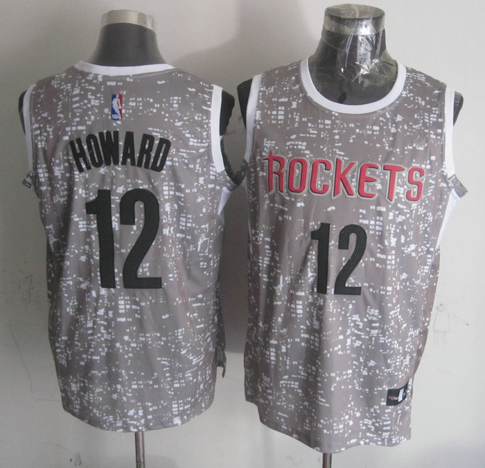 Rockets 12 Dwight Howard Gray City Luminous Jersey