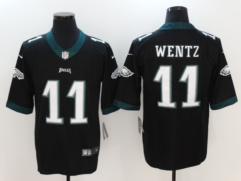 Nike Eagles 11 Carson Wentz Black Youth Vapor Untouchable Player Limited Jersey