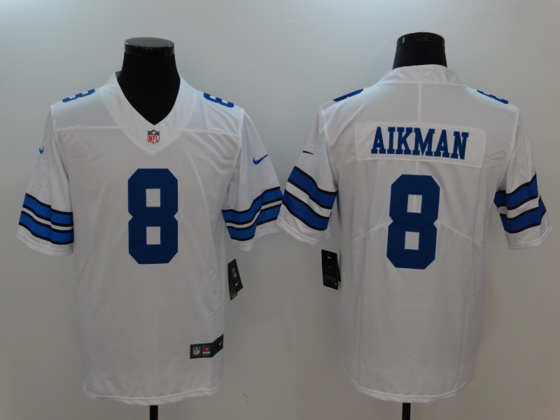 Nike Cowboys 8 Troy Aikman White Vapor Untouchable Player Limited Jersey