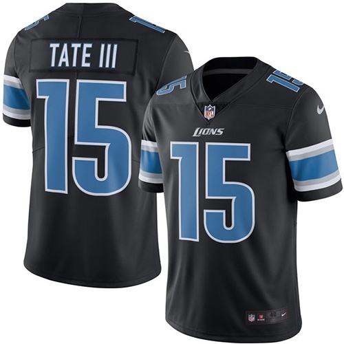 Nike Lions 15 Tate Golden Black Color Rush Limited Jersey