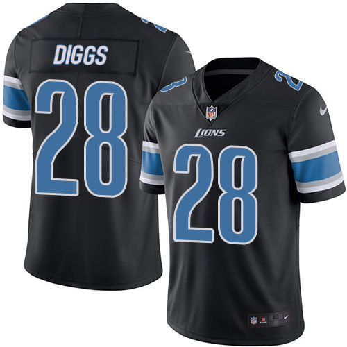 Nike Lions 28 Digg Quandre Black Color Rush Limited Jersey