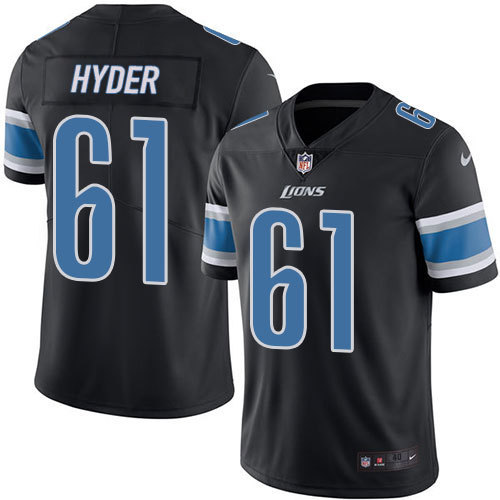 Nike Lions 61 Hyder Jr. Kerry Black Youth Color Rush Limited Jersey