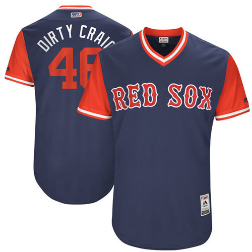 Red Sox 46 Craig Kimbrel Dirty Craig Majestic Navy 2017 Players Weekend Jersey - Click Image to Close