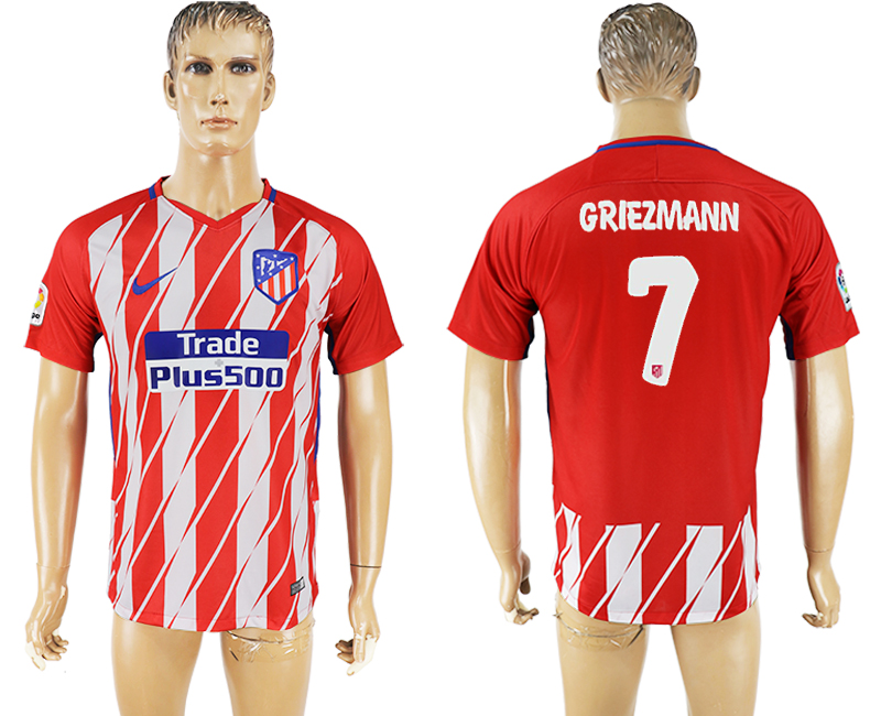 2017-18 Atletico Madrid 7 GRIEZMANN Home Thailand Soccer Jersey