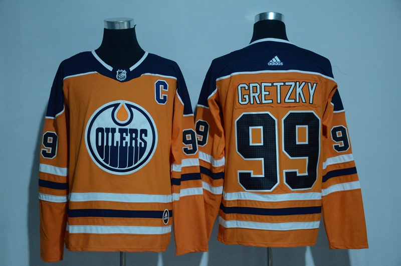 Oilers 99 Wayne Gretzky Orange Adidas Jersey