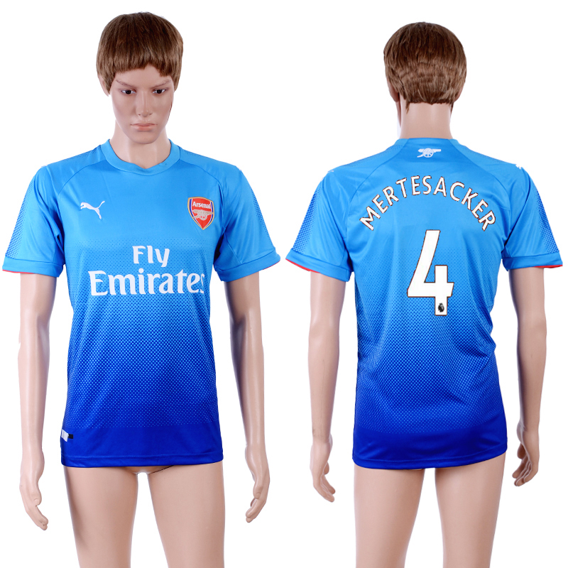 2017-18 Arsenal 4 MERTESACKER Away Thailand Soccer Jersey