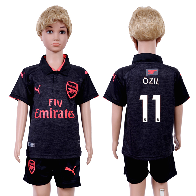 2017-18 Arsenal 11 OZIL Third Away Youth Soccer Jersey