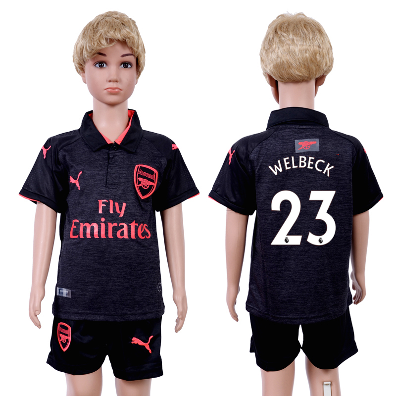2017-18 Arsenal 23 WELBECK Third Away Youth Soccer Jersey