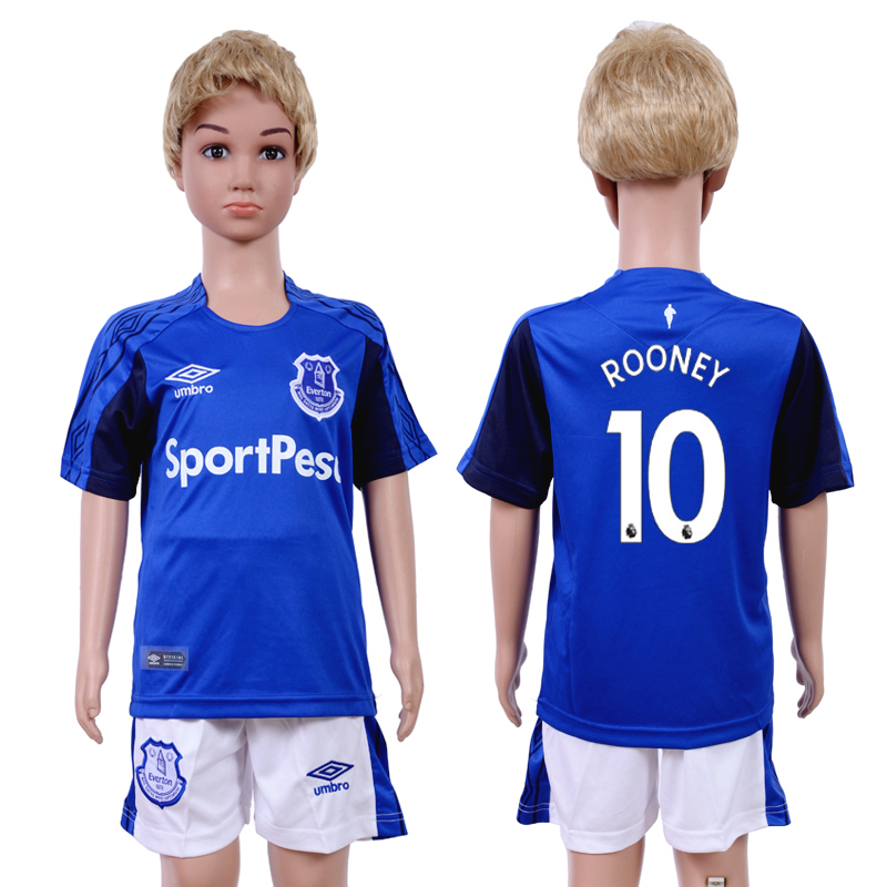 2017-18 Everton 10 ROONEY Home Youth Soccer Jersey