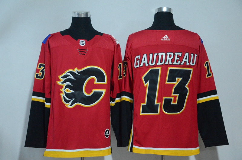 Flames 13 Johnny Gaudreau Red Adidas Jersey