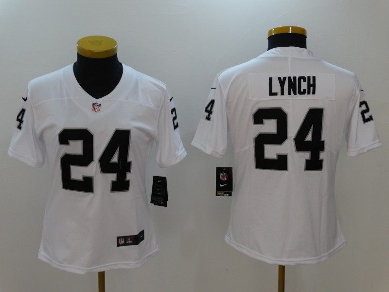 Nike Raiders 24 Marshawn Lynch White Women Vapor Untouchable Limited Player Jersey