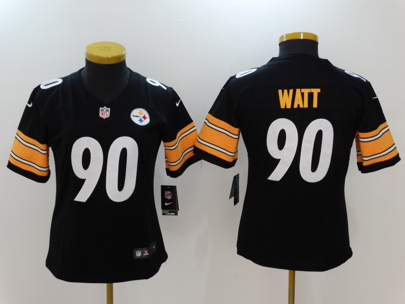 Nike Steelers 90 T.J. Watt Black Women Vapor Untouchable Limited Player Jersey