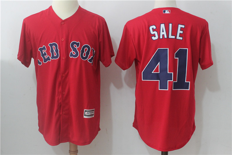 Red Sox 41 Chris Sale Red Cool Base Jersey