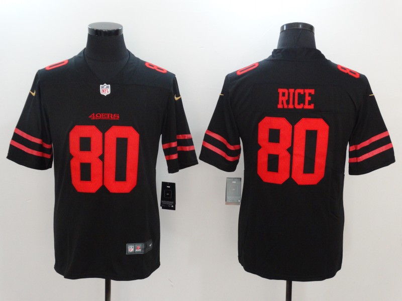 Nike 49ers 80 Jerry Rice Black Vapor Untouchable Player Limited Jersey