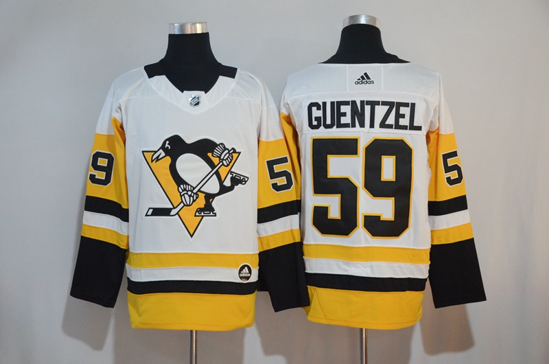Penguins 59 Jake Guentzel White Adidas Jersey