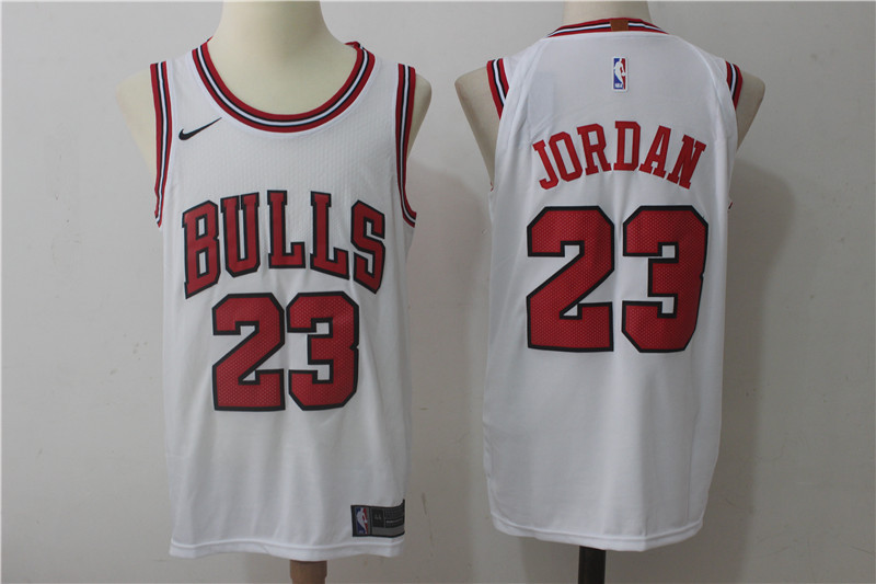 Bulls 23 Michael Jordan White Nike Authentic Jersey(Without the sponsor logo) - Click Image to Close