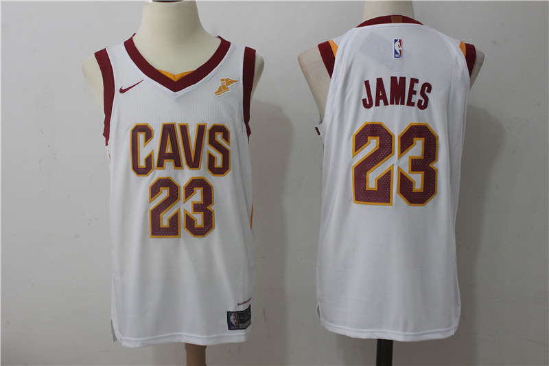 Cavaliers 23 LeBron James White Nike Authentic Jersey