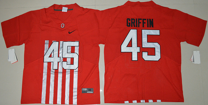 Ohio State Buckeyes 45 Archie Griffin Red College Throwback Jersey