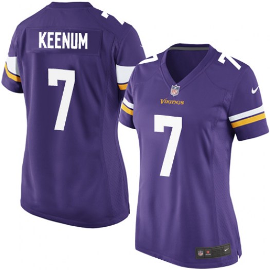 Nike Vikings 7 Case Keenum Purple Women Game Jersey - Click Image to Close