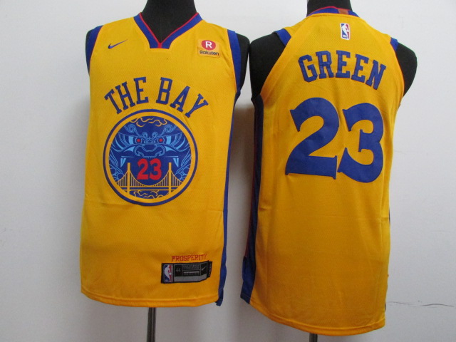 Warriors 23 Draymond Green Gold City Edition Authentic Jersey