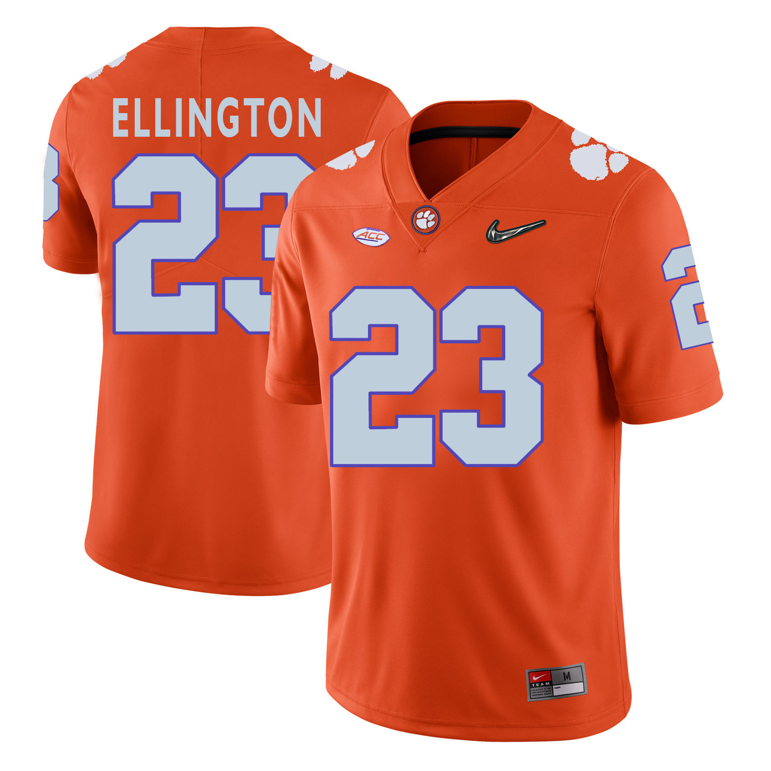 Clemson Tigers 23 Andre Ellington Orange With Diamond Logo College Football Jersey