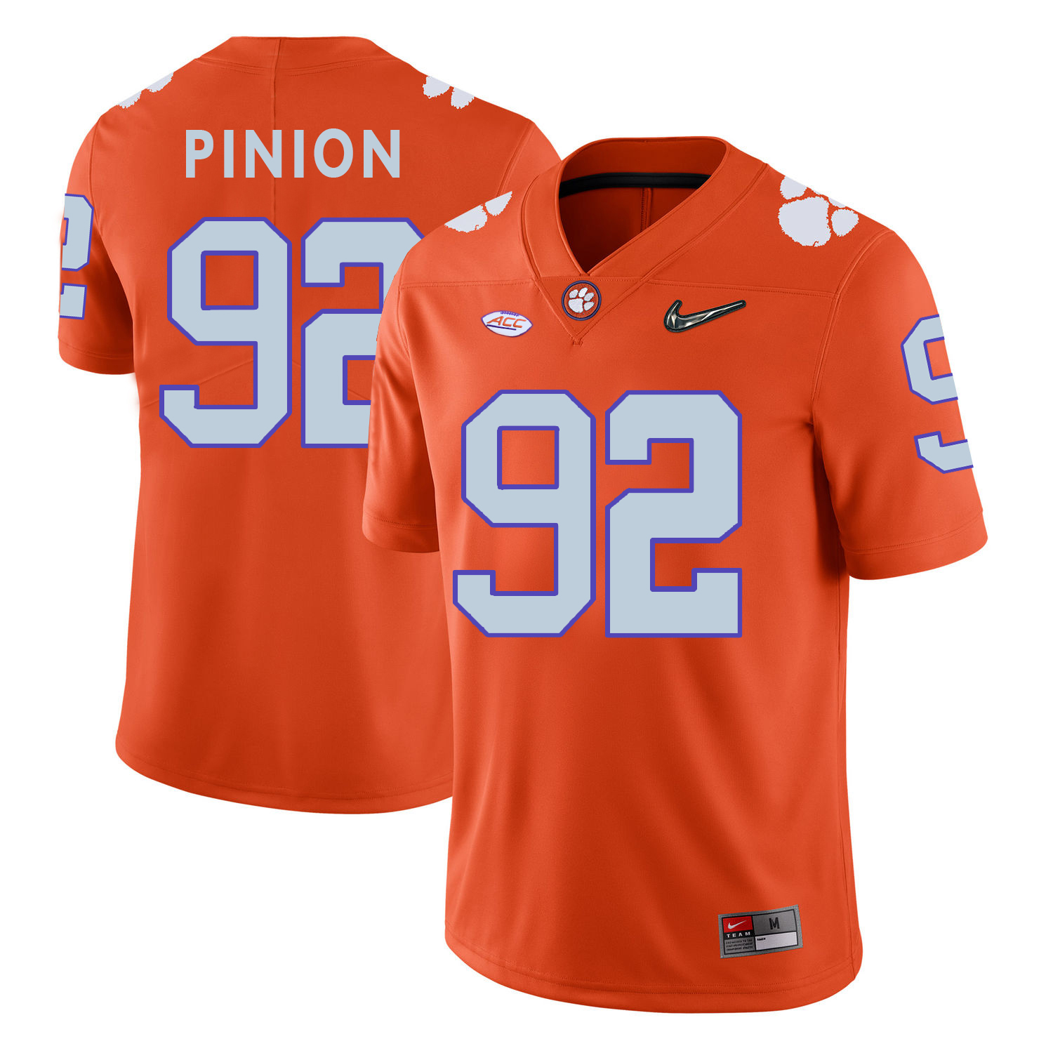 Clemson Tigers 92 Bradley Pinion Orange With Diamond Logo College Football Jersey