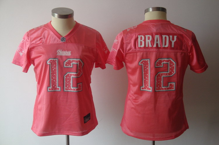 Patriots 12 Tom Brady Pink Women Jersey