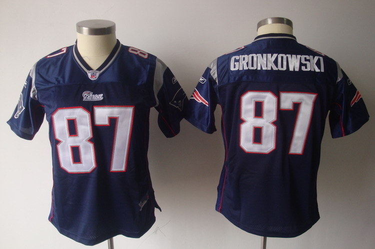 Patriots 87 Rob Gronkowski Navy Women Jersey