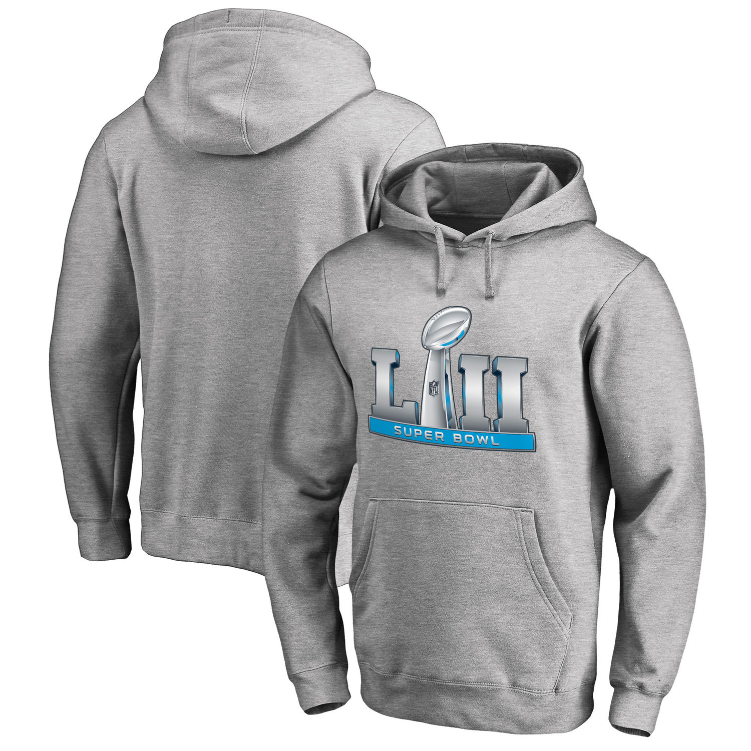 Men's NFL Pro Line by Fanatics Branded Heathered Gray Super Bowl LII Event Pullover Hoodie