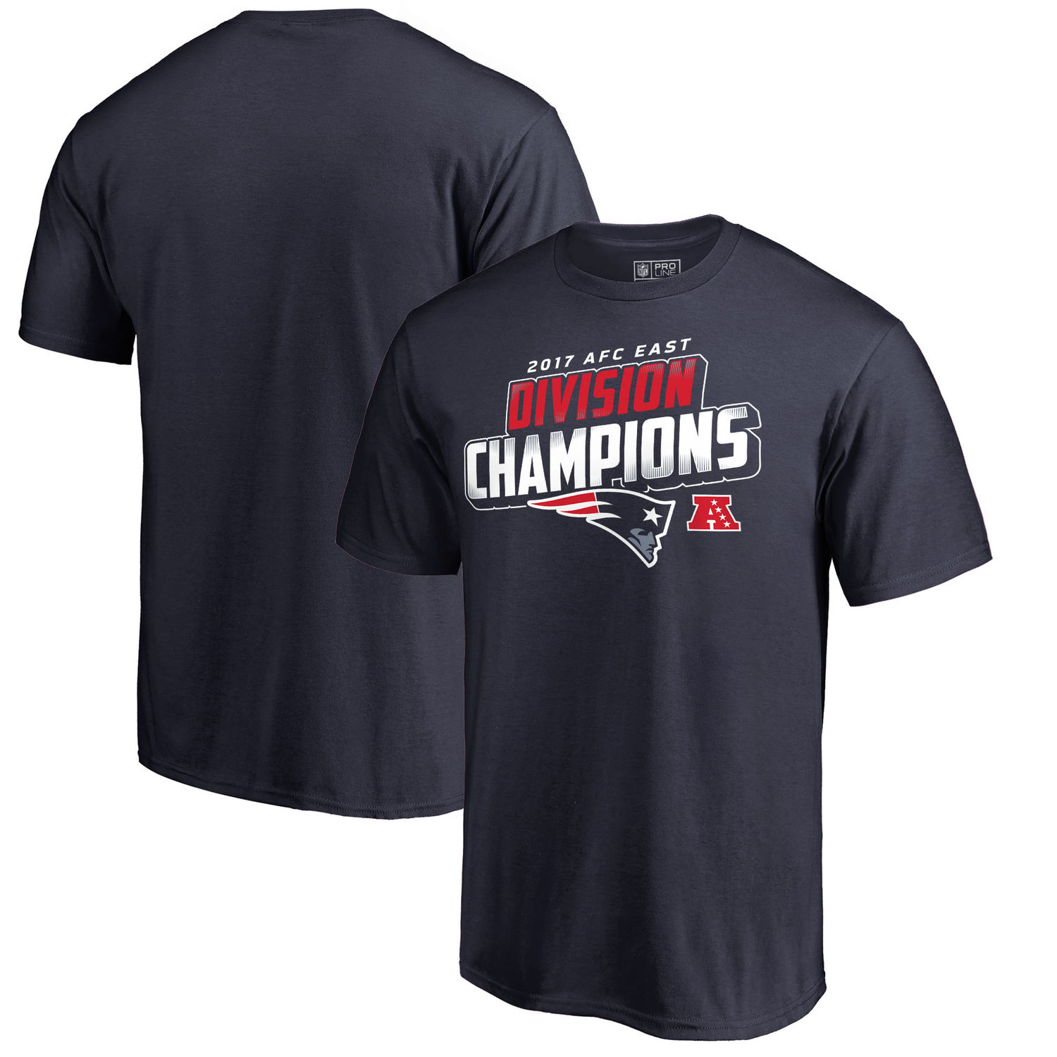 Men's New England Patriots NFL Pro Line by Fanatics Branded Navy 2017 AFC East Division Champions T Shirt