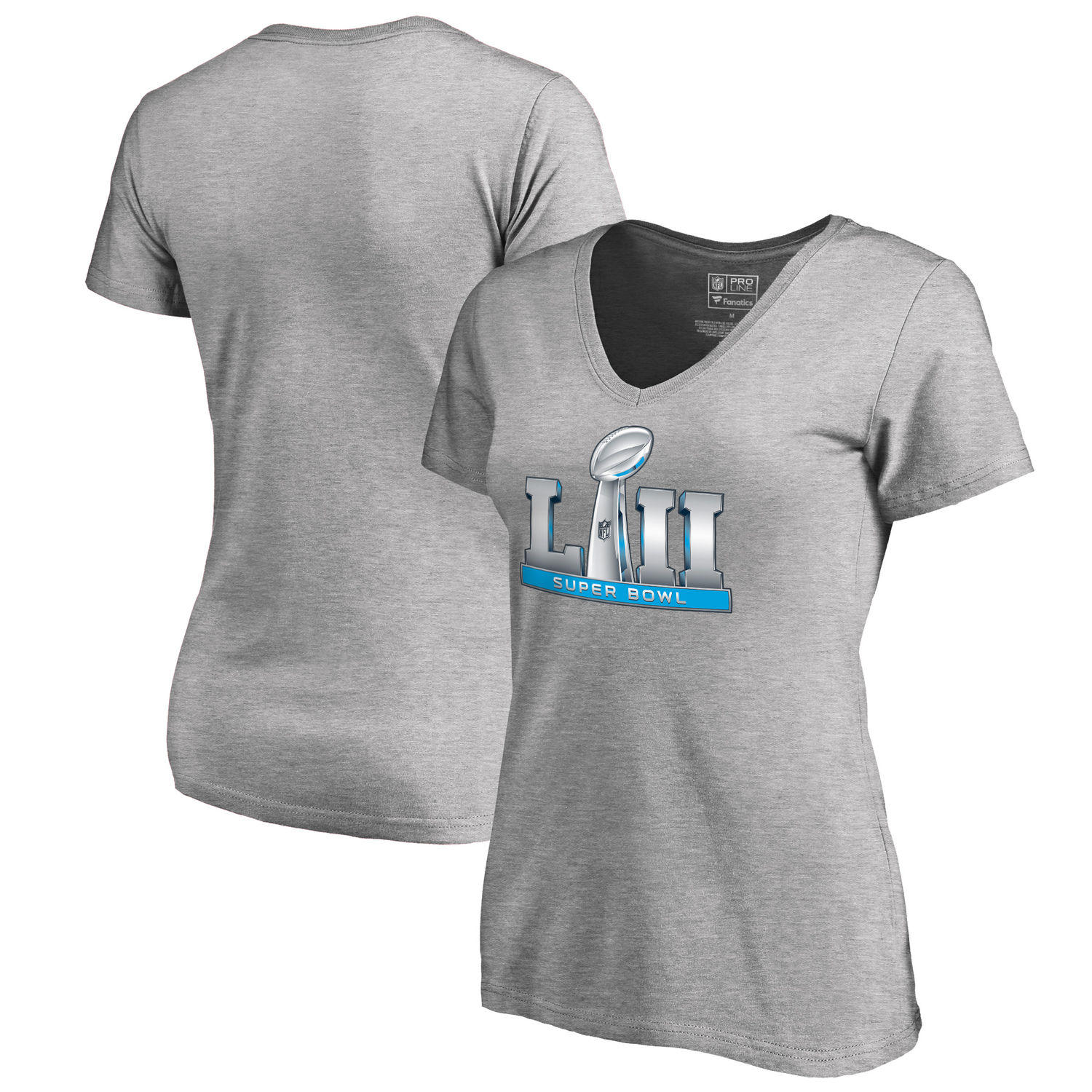 Women's NFL Pro Line by Fanatics Branded Heather Gray Super Bowl LII Event Plus Size T Shirt