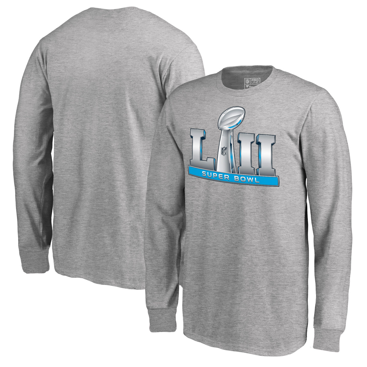 Youth NFL Pro Line by Fanatics Branded Heather Gray Super Bowl LII Event Long Sleeve T Shirt