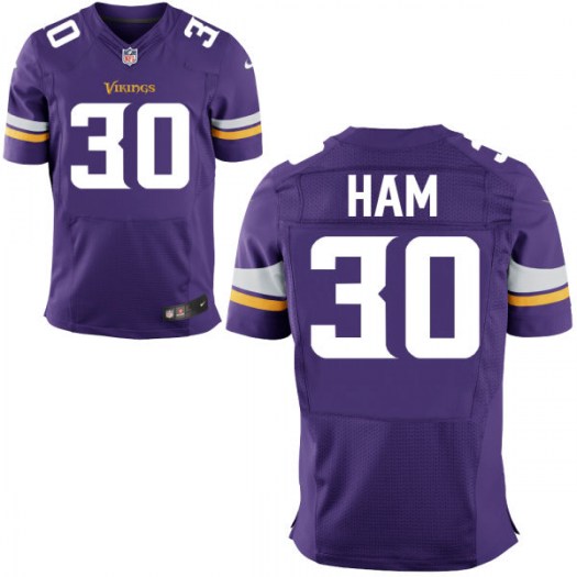 Nike Vikings 30 C.J. Ham Purple Elite Jersey