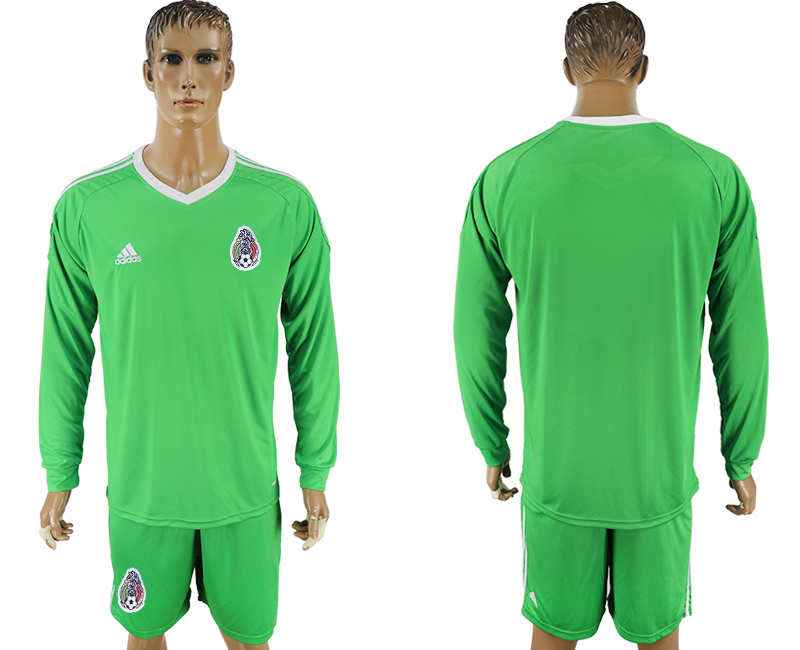 Mexico Green Goalkeeper 2018 FIFA World Cup Long Sleeve Soccer Jersey - Click Image to Close