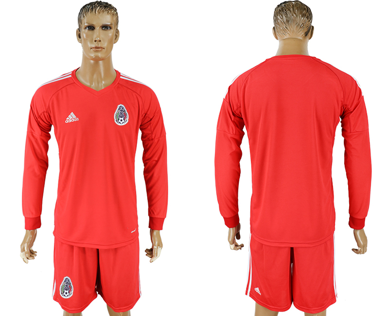 Mexico Red Goalkeeper 2018 FIFA World Cup Long Sleeve Soccer Jersey - Click Image to Close