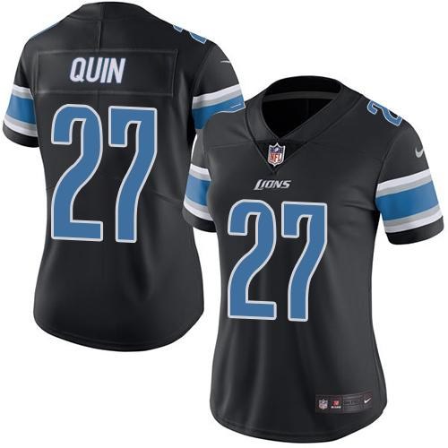 Nike Detroit Lions 27 Glover Quin Black Color Rush Limited Jersey
