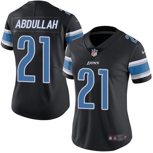 Nike Lions 21 Ameer Abdullah Black Women Color Rush Limited Jersey