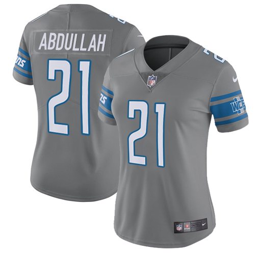 Nike Lions 21 Ameer Abdullah Gray Women Vapor Untouchable Color Rush Limited Jersey