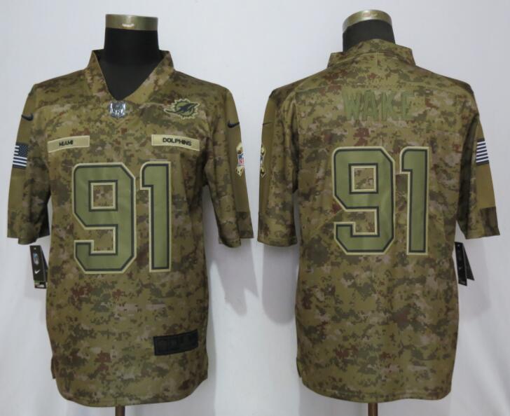 Nike Dolphins 91 Cameron Wake Camo Slaute To Service Limited Jersey