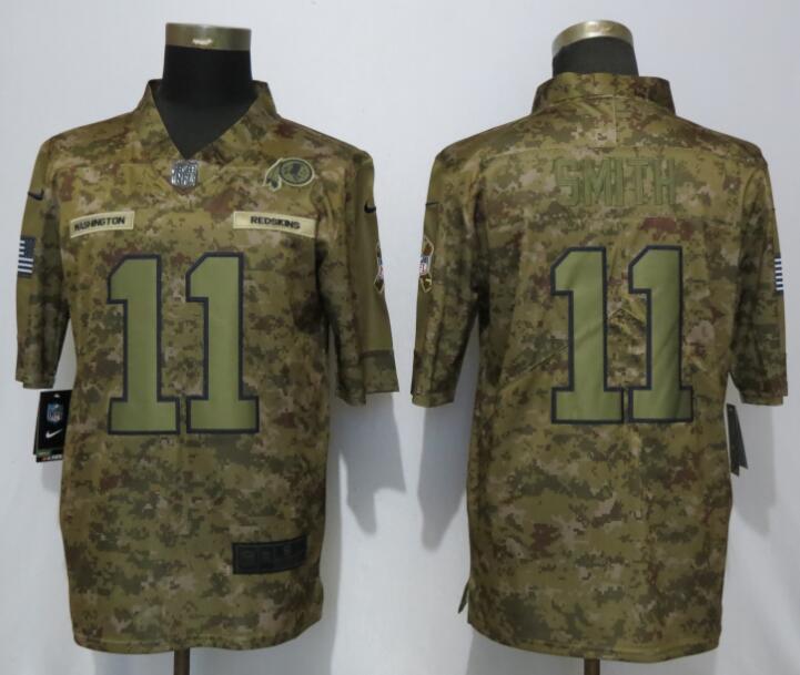 Nike Redskins 11 Alex Smith Camo Salute To Service Limited Jersey