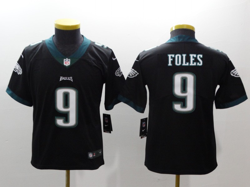 Nike Eagles 9 Nick Foles Black Youth Vapor Untouchable Player Limited Jersey