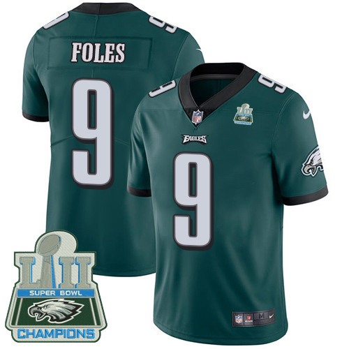 Nike Eagles 9 Nick Foles Green 2018 Super Bowl Champions Youth Vapor Untouchable Player Limited Jersey
