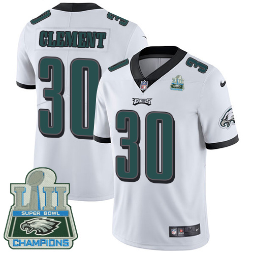 Nike Eagles Corey Clement White 2018 Super Bowl Champions Youth Vapor Untouchable Player Limited Jersey