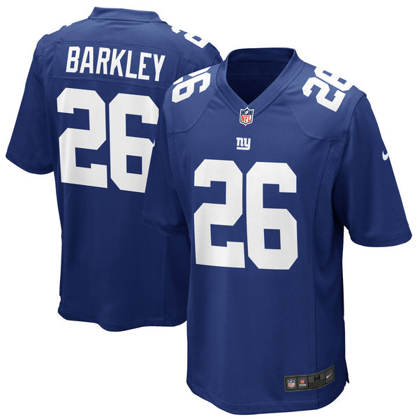Nike Giants 26 Saquon Barkley Royal 2018 NFL Draft Pick Elite Jersey
