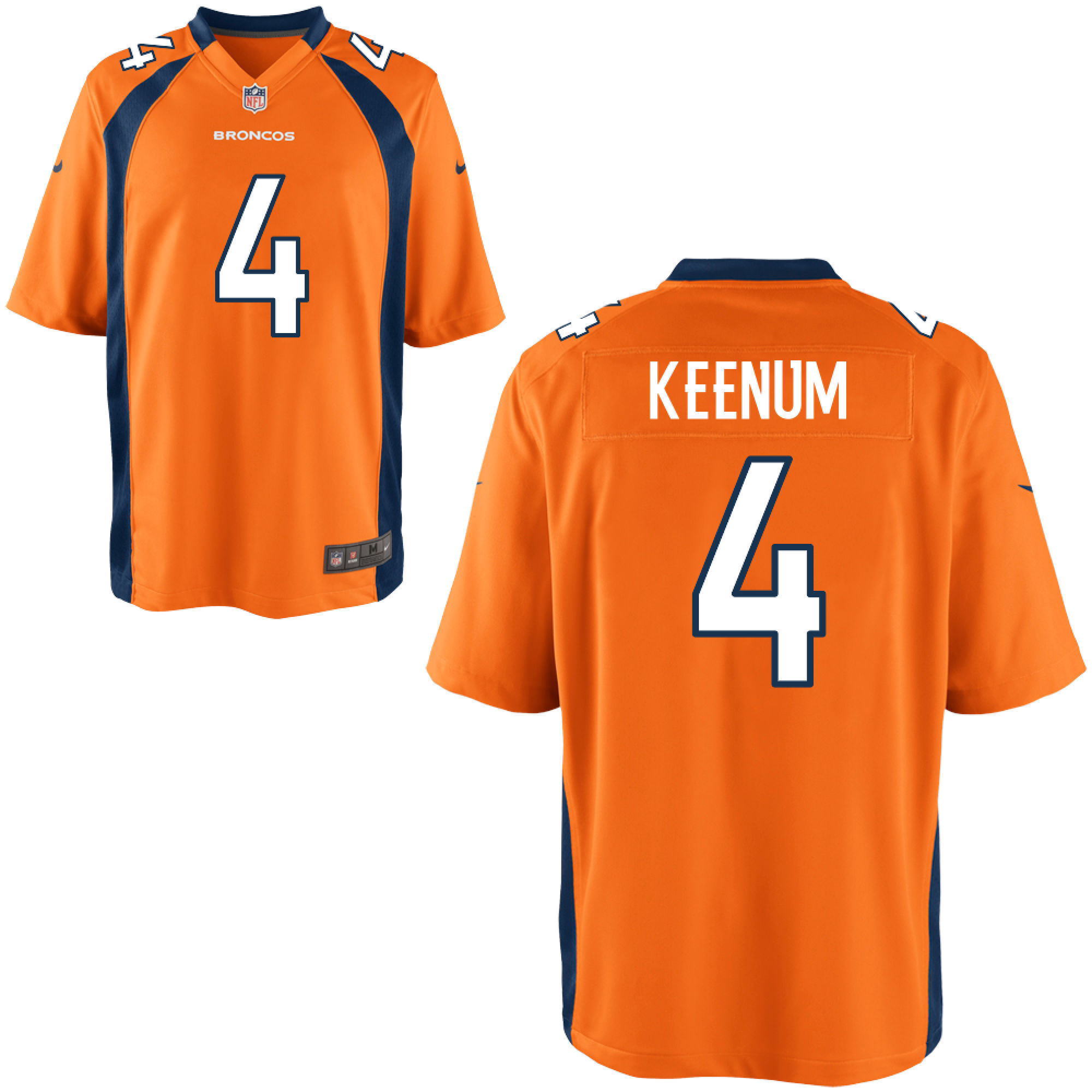 Nike Broncos 4 Case Keenum Orange Elite Jersey