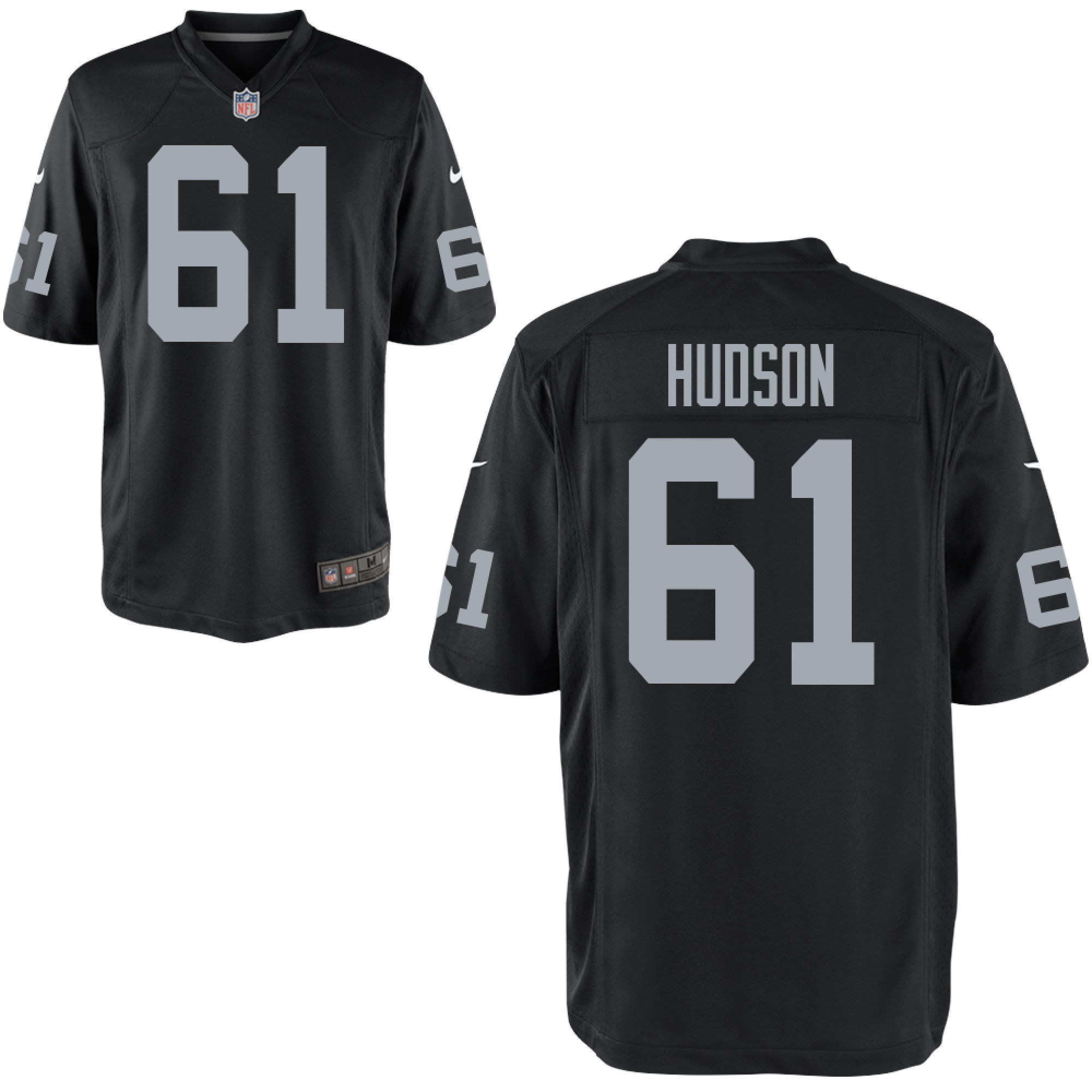 Nike Raiders 61 Rodney Hudson Black Elite Jersey