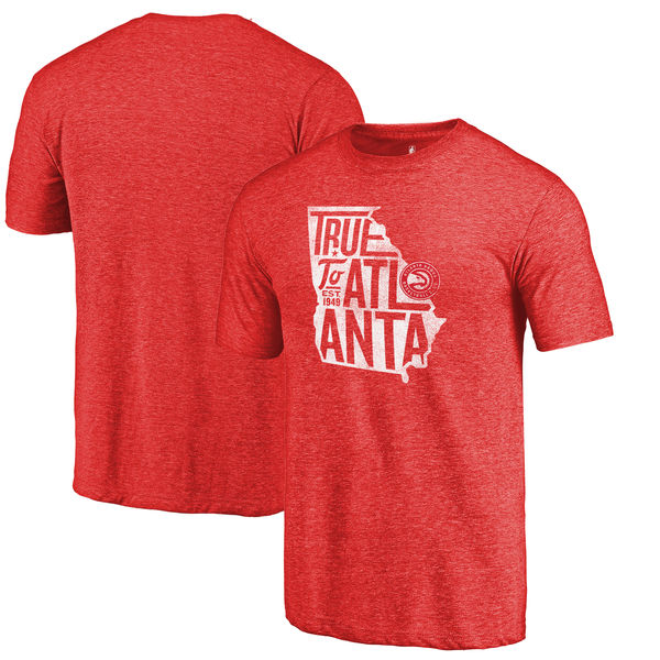 Atlanta Hawks Fanatics Branded Red True to Atlanta Hometown Collection Tri-Blend T-Shirt - Click Image to Close